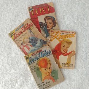 1930s/1940s Vintage Romance Magazines Lot of 4